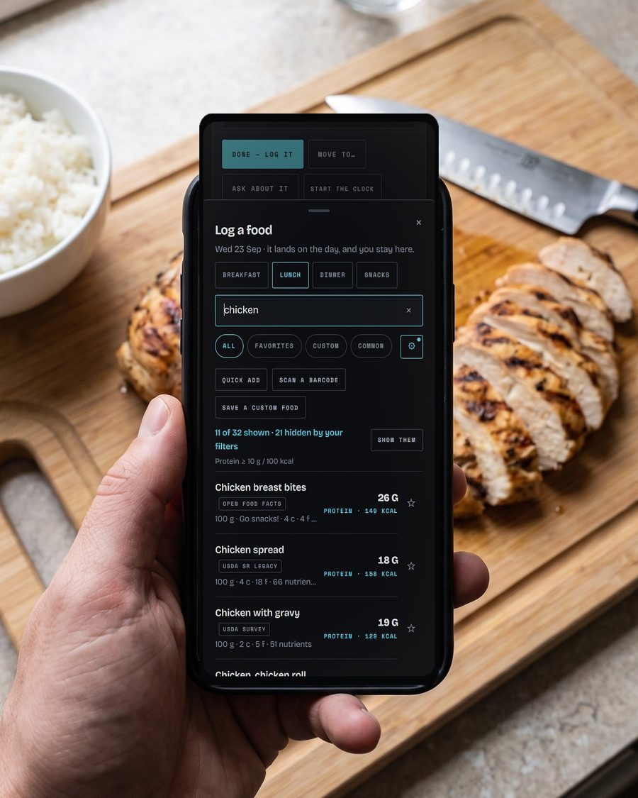 A food, logged from the search